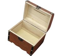 VICASKY Boîte à Trésor en Bois Rétro Serrure et Clé, Petit Coffre Vintage pour Rangement Secret et Tirelire à Pièces, Coffret Décoratif Compact et Robuste pour Maison, Présent Adulte