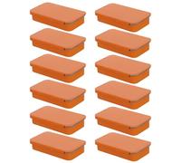 VICASKY Boîte Métallique Coulissante Orange 60x34x11 Mm pour Emballages de Gloss à Lèvres, Lot de 12 Boîtes Plates en Fer-blanc, pour Soins Personnels à Lèvres