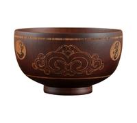 VICASKY Bol à Motifs Sculptés En Bois Pour Riz Soupe Ou Nouilles, Finition Lisse, Pour Maison Et Restaurant, Bol Alimentaire