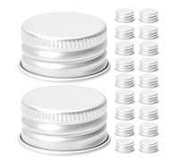 VICASKY Bouchons à Vis Filetés Conception Étanche et Identification Facile en Aluminium Argenté 100 Pièces pour Bouteilles et Bocaux en Verre pour Déplacements et Séances de Sport