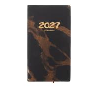 VICASKY Carnet Agenda Hebdomadaire A6 Noir en Cuir Pu, Format Mini | Planification Quotidienne, Suivi des Rendez-vous, Réduit les Bavures, Facile à Transporter pour Collègues