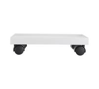 VICASKY Chariot à Plantes Rectangulaire Base Mobile Robuste, à roulettes | Usage Intérieur Extérieur, Blanc, Roues Omnidirectionnelles 360°, ABS et Pp, Support Multi-usage