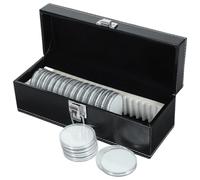 VICASKY Coffret Porte-pièces Rond 20 Emplacements 39mm avec Capsules Hermétiques, Boîtier de Rangement Compact en Plastique Transparent pour Collectionneurs, Étui Protecteur pour Pièces