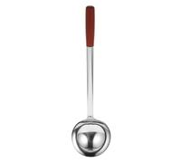 VICASKY Cuillère à Frire, Grosse Cuillère de Service en Acier Inoxydable et Bois, Argenté, Ergonomique, Antibrûlure, Cuisine et Table à Manger