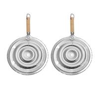 VICASKY Diffuseur de Chaleur pour Tajine en Fer et Bois Coussin Isolant Anti-Chaleur 21cm, Lot de 2 Pièces pour Cuisson Chauffante et Protection Poêle