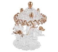 VICASKY Figurine Décorative Carrousel Miniature en Cristal, Scène de Paysage, Éclairage Doux, Base Antidérapante, Style Classique Élégant, pour Table et Centre de Table
