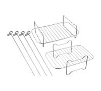 VICASKY Grille à Steak pour Friteuse à Air Chaud, Support de Cuisson Vapeur Domestique, Acier Inoxydable, Argenté, Double Couche, 1 Set, pour Rôtissage et Cuisson Vapeur