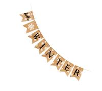VICASKY Guirlande Fanion en Lin pour Fête D'hiver Flocons Délicats, Réutilisable, Décoration Chic pour Soirées à Thème Hivernales