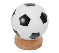 VICASKY Lampe de Chevet Design Sportif Contrôle Tactile Dimmable Ballon de Football LED avec Base en Bois Robuste Décoration Élégante pour Chambre et Bureau pour Garçon et Filles
