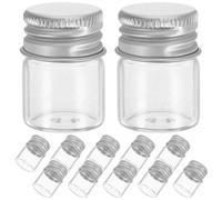 VICASKY Lot de 12 mini bouteilles en verre avec couvercle à remplir - Bouteilles secrètes - Anti-douleur - Avec bouchon à vis scellé - Flacons transparents