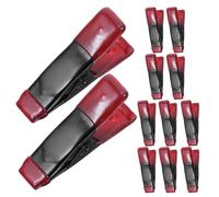 VICASKY Lot de 12 petites pinces à ressort, pinces en fer de 5 cm pour | Poignées rouges ergonomiques, quincaillerie en tôle, embouts de protection trempés, pince de préhension de précision