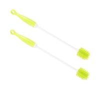 VICASKY Lot de 2 Brosses de Nettoyage à Long Manche Vertes pour Bouteilles Étroites, Biberons et Tasses Isothermes, Brosse Multi-usage Ergonomique pour Nettoyage des Gobelets et