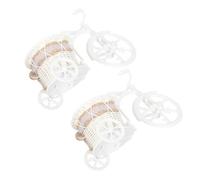 VICASKY Lot de 2 Mini Paniers Tressés en Rotin Imitation Fleurs Panier de Rangement Multifonctionnel Style Rural Conteneur Décoratif pour Bureau et Maison Accessoire Décoratif Mariage