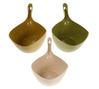 VICASKY Lot de 3 cuillères de salle de bain, cuillères de cuisine, louche en plastique, louche à eau, pelle de bain, bec verseur, seau, pelle