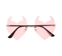 VICASKY Lunettes de Soleil sans Monture Forme Cœur Légères en Cuivre et PC pour Party Décoration Style Cute Cartoon, Accessoires Photo Créatifs Sandales Femme