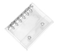 VICASKY Mini Classeur A7 Fermeture Pression Sécurisée Rechargeable en Pvc Transparent avec 5 Anneaux et Pochettes Plastiques et Organisation Portable pour Fiches Bristol
