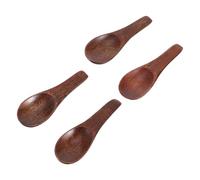 VICASKY Mini Cuillères en Bois Marron Faites Main Mesure Précise et Usage Polyvalent Lot de 4 Cuisine pour Miel, Épices, Sel et Thé