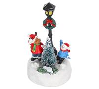 VICASKY Mini Lampadaire Lumineux de Noël en Résine pour Village | Décoration Miniature, Fibre Optique Led, Portable, pour Crèche de Maison, Chemin et Fêtes de Noël