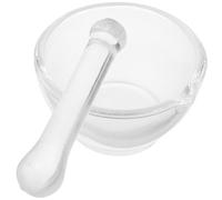 VICASKY Mortier en verre avec pilon - Bol de broyage pour médicaments et herbes - Mortier et pilon de laboratoire pour expériences chimiques - Avec kit de 6,5 x 6,5 x 3,5 cm