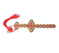 VICASKY Ornement Feng Shui en Cuivre 23 Cm Pièces Anciennes et Nœud Chinois, Décoration Intérieure D'ameublement, Ornement de Bureau, Objet Décoratif Traditionnel pour Plusieurs Styles