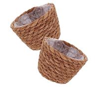 VICASKY Panier de Fleurs Tressé 2Pcs pour Plantes d'Intérieur 13Cm Jardinière en Osier Décoration de Maison Pratique Résistante et Chic