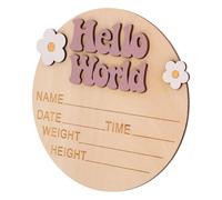 VICASKY Panneau D'annonce de Naissance Bébé Signe Astrologique en Bois Lisse, Panneau de Bienvenue pour -né, Décoration Photo Baby Shower, Présent Futur Maman, Coffret Présent -né