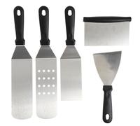 VICASKY Pelle à Pizza Accessoire la Cuisine Design Perforé 5 Pièces en Acier Inoxydable Argenté pour Cuisson de Pains et Biscuits Cuisine