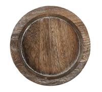 VICASKY Plateau Rond en Bois Rustique de 28cm, Design Épais et Stable, Plateau Décoratif pour Centre de Table ou Bougies, Cuisine et Salle à Manger