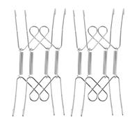 VICASKY Porte-plaques robuste Support mural pour assiette présentoir mural en acier inoxydable argent, lot de 4, pour cadres photo et assiettes, installation rapide, tout espace intérieur