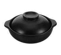 VICASKY Pot en Céramique Résistante la Chaleur 900ml avec Couvercle, Cocotte en Terre Cuite Anti-fissure pour Cuisson de Soupe et Riz, Design Élégant Cuisine