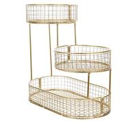 VICASKY Présentoir à Plusieurs Niveaux Panier de Fruits et Légumes Trois Étages en Métal Grosse Capacité Rangement Facile à Nettoyer pour Comptoir Cuisine et Décoration Maison