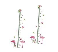 VICASKY Sticker Mural pour Mesurer la Hauteur Garçon et Filles 2pcs en Pvc Autocollant Réutilisable Flamant Rose Décor Chambre Fille Garçon