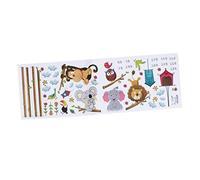 VICASKY Sticker Mural Toise de Croissance Animaux Jungle en Pvc Adhésif pour Décoration Chambre Bébé ou Garçon et Filles