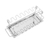 VICASKY Support de Cuisse de Poulet 14 Slots en Acier Inoxydable | Plateau Récupérateur, Usage Grill et Pique-niques, Nettoyage Facile, Design Multifonction, Argenté