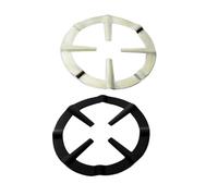 VICASKY Supports de Cuisinière à Gaz 2 Pièces Noir et Argenté, Grille de Plaque de Cuisson Résistante Haute Température, Anneau Support pour Casseroles et Cafetières, Accessoire la