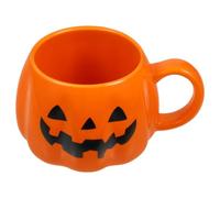 VICASKY Tasse en Céramique Citrouille 400ml Noire, sans Bavure et Facile à Nettoyer, pour Boire du Café L'eau Maison Design Chic et Élégant
