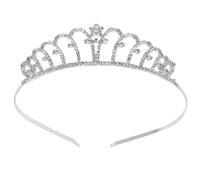 VICASKY Tiare en Strass Argentée pour Garçon et Filles, Coiffe de Fête D'anniversaire Confortable et Brillante, Serrage-tête Couronne pour Carnaval et Célébrations
