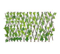 VICASKY Treillis Extensible en Bois Fausses Feuilles Vertes pour Clôture Artificielle, Décoration Réaliste et Protection D'intimité pour Balcons et Cours