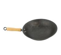 VICASKY Wok à Griller en Fer Noir Cuisine, Poêle à Induction | Poêle à Frire Chinoise, Poignée Bois Ergonomique, Chauffage Uniforme, Résistante à L'usure, Anti-rayures Style Aléatoire