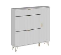 Vicco Armoire à chaussures "Helge", Blanc 108 x 107.5 cm | pour le rangement et l’organisation des chaussures dans le couloir