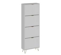 Vicco Armoire à Chaussures Helge, Blanc, 60x166.7cm | 4 compartiments, pour le rangement des chaussures dans l’entrée