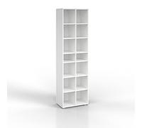 Vicco Armoire à chaussures Paris, Blanc, 52.4x183.3cm | 22 compartiments, convient pour le rangement et la présentation des chaussures
