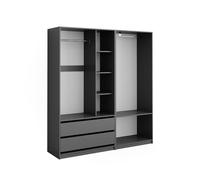 Armoire à vêtements Vicco Elmo Anthracite 180x200cm Lot de 2, Model 50210
