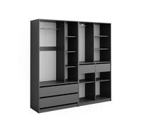 Armoire à vêtements Vicco Elmo Anthracite 200x200cm Lot de 2, Model 50209