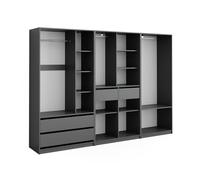 Armoire à vêtements Vicco Elmo Anthracite 280x200cm Lot de 3, Model 50211