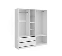 Vicco Armoire à vêtements Elmo, Blanc, 180x200cm | Lot de 2, pour un rangement flexible de différents types de vêtements