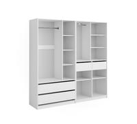 Vicco Armoire à vêtements Elmo, Blanc, 200x200cm Lot de 2, pour Un Rangement Flexible de différents Types de vêtements