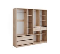 Vicco Armoire à vêtements Elmo, Sonoma, 200x200cm Lot de 2, pour Un Rangement Flexible de différents Types de vêtements