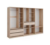 Vicco Armoire à vêtements Elmo, Sonoma, 280x200cm Lot de 3, pour Un Rangement Flexible de différents Types de vêtements