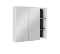 Vicco Armoire de Salle de Bain avec Miroir Viola, Blanc/Gris, 80x75cm